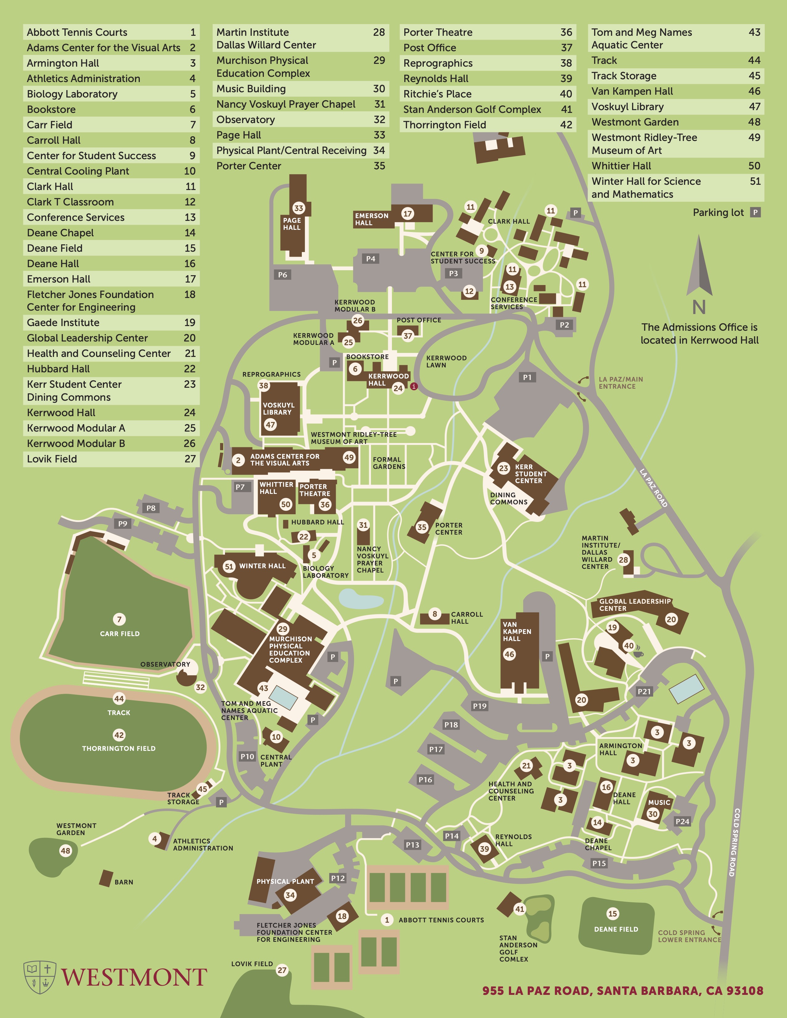 Westmont Campus Map Westmont College